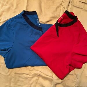 Used Red & Blue Scrub tops. $8 for both